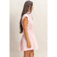 Sleeveless Collared Shirred Mini Dress