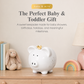Large Ceramic My First Piggy Bank, White with Gold Crown