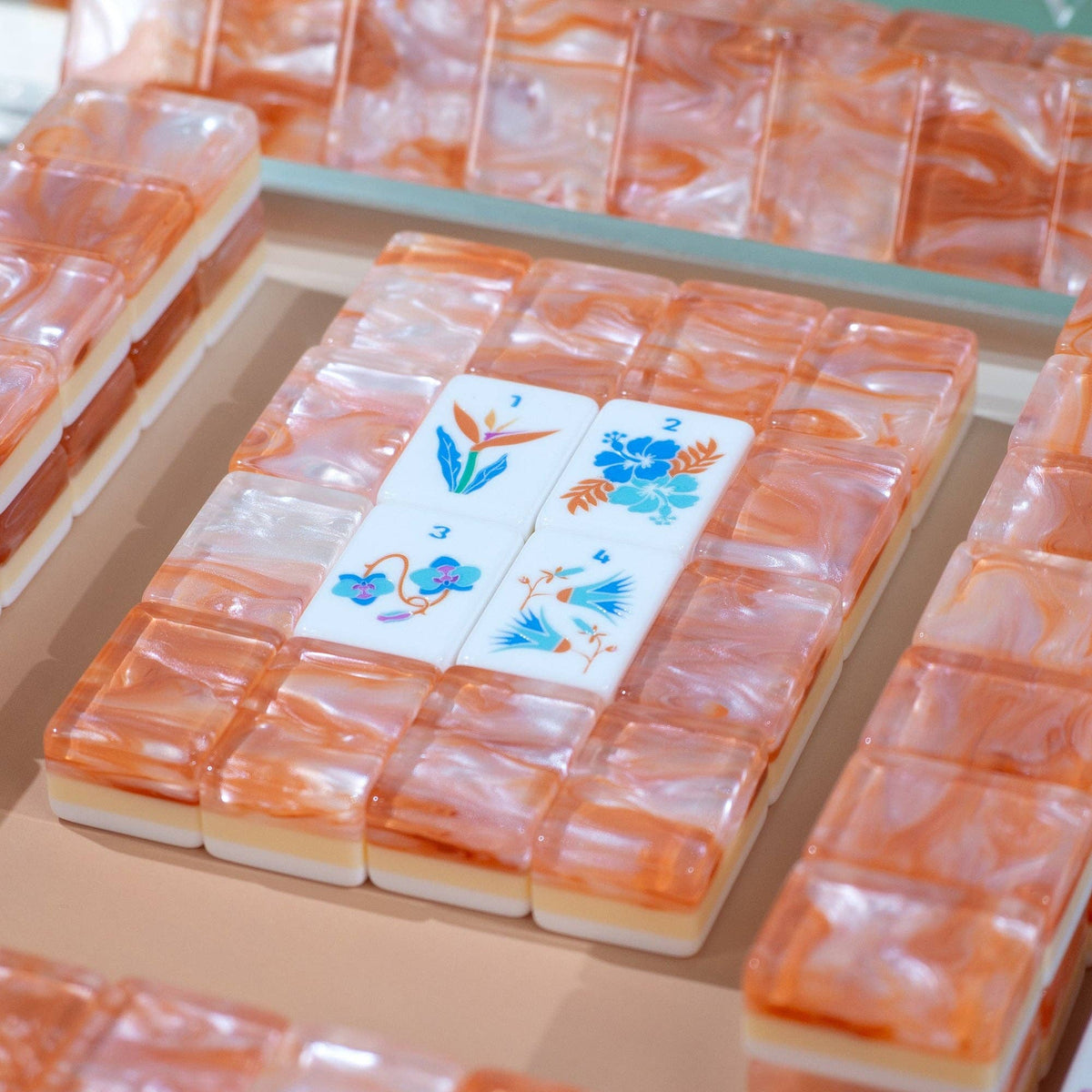 Palm Beach Mahjong Set - Coral Glow 11-03