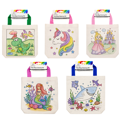 Kids Color Your Own Tote Bag Craft Kit – 5 Designs