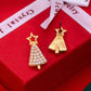 Pearl-Embellished Christmas Tree Stud Earrings | 80E62441