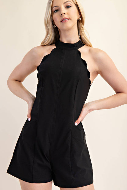 Scallop Halter Romper