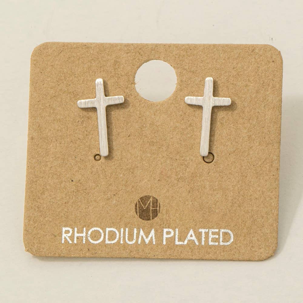 Gold Dipped Mini Cross Post Stud Earrings
