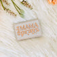 This mama prays embroidered leather hat patch