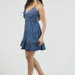 C4M44-ASIS ACID WASH DENIM V NECK DRESS WITH OPEN TIE BACK D