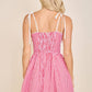 Gingham Corset Tie-Strap Flare mini dress