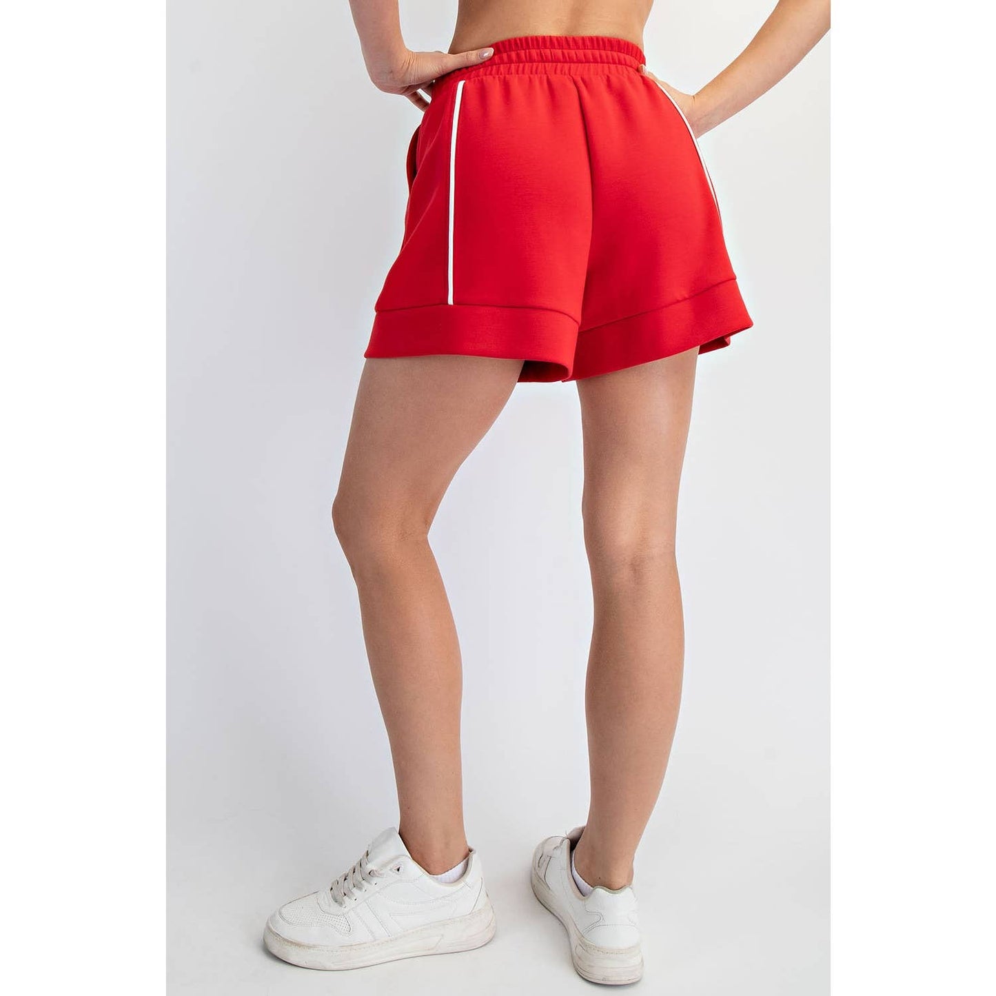 MODAL SCUBA FLAT PIPING A-LINE SHORTS