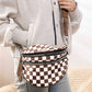 `.Double Zip Crescent Sling Bum Bag