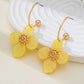 Acrylic Floral Dangle Hoop Earrings | 80E62620