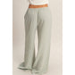 Gingham Drawstring Wide-Leg Pants