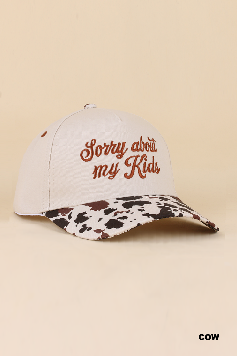 Sorry About My Kids Two Tone Snapback Hat Zenana Consgt.