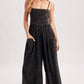 WASHED SLEEVELESS WIDE LEG JUMPSUIT
