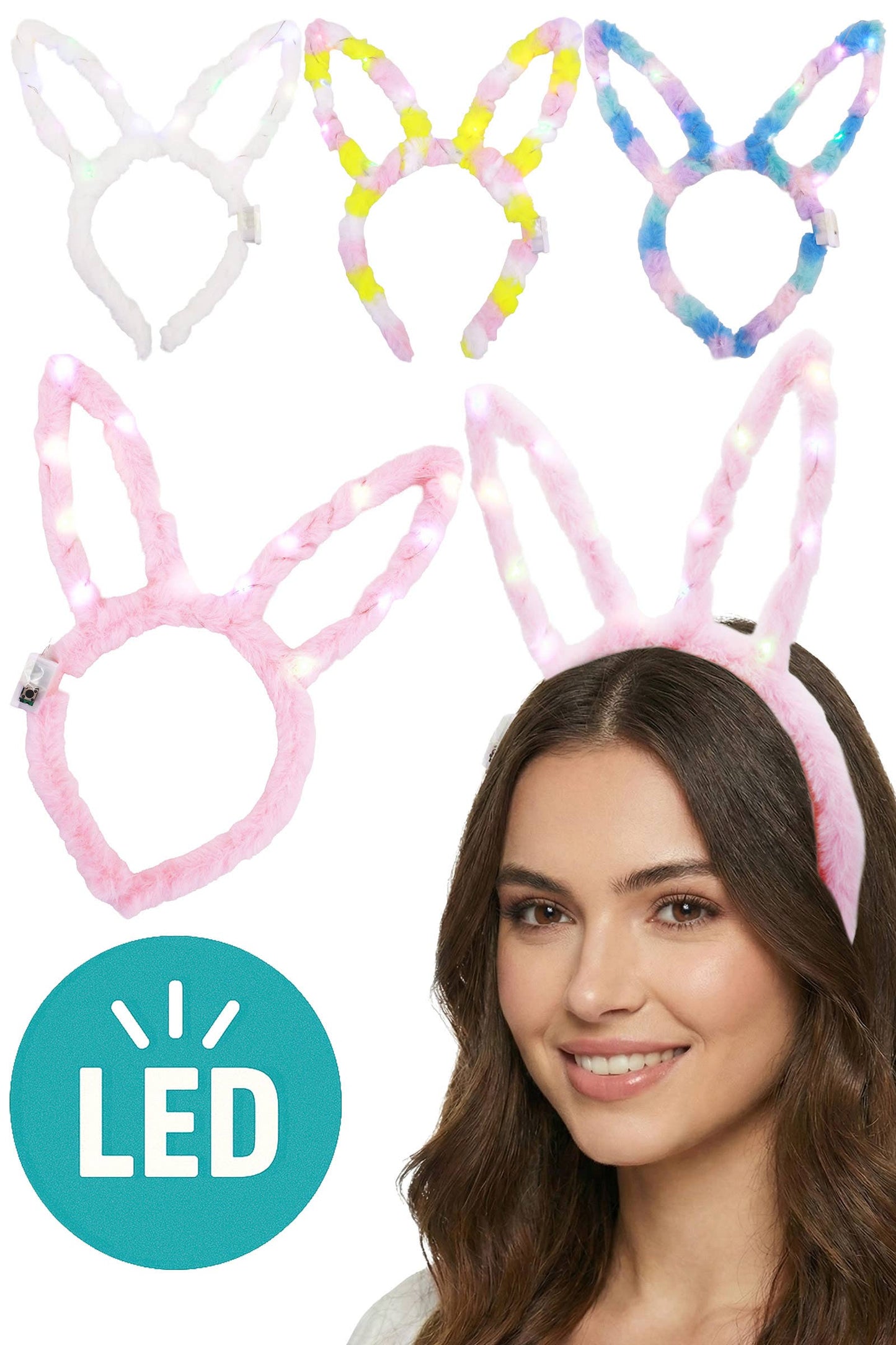 Pastel Bunny Ears Fuzzy Faux Fur Hairband