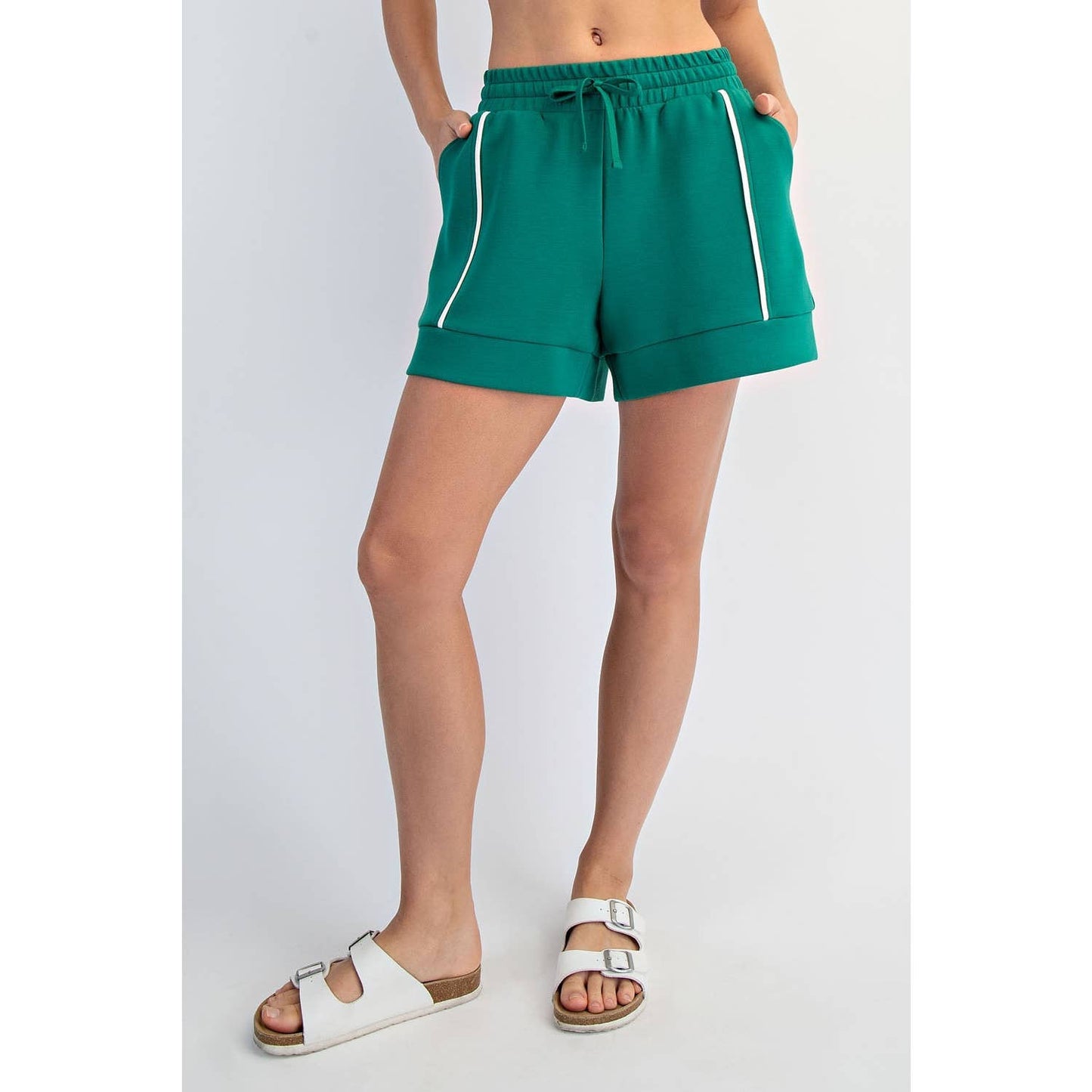 MODAL SCUBA FLAT PIPING A-LINE SHORTS