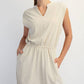 D021237-Sleeveless Mineral Washed Cotton Mini Dress
