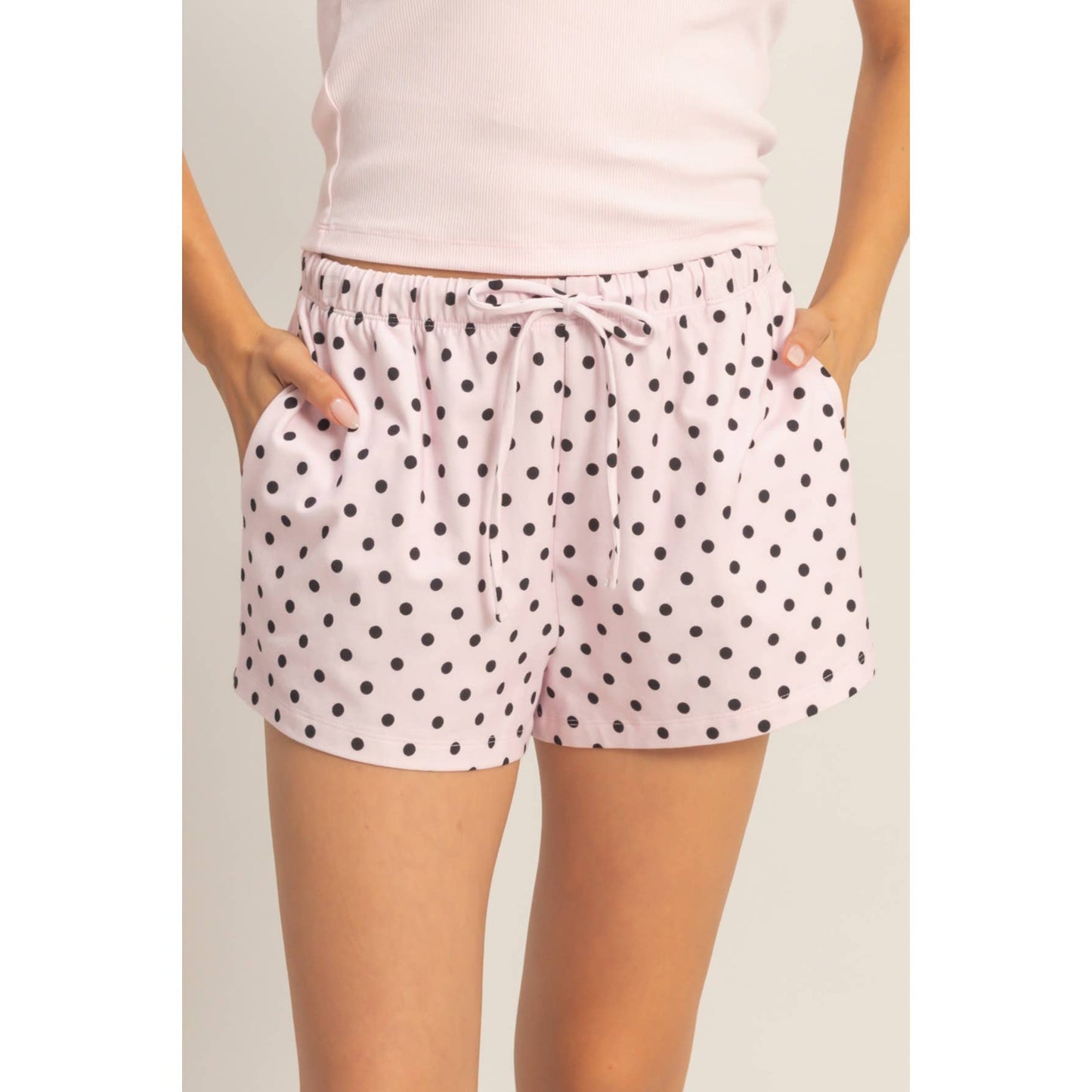 Polka Dot Drawstring Shorts