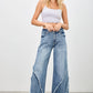 P8212M-MID RISE WIDE FRAYED SEAM