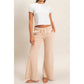 Low Rise Striped Waffle Knit Pants