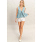 Lace Trim Tie Front Top