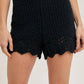 OPEN KNIT SWEATER PULLOVER & SHORTS SET