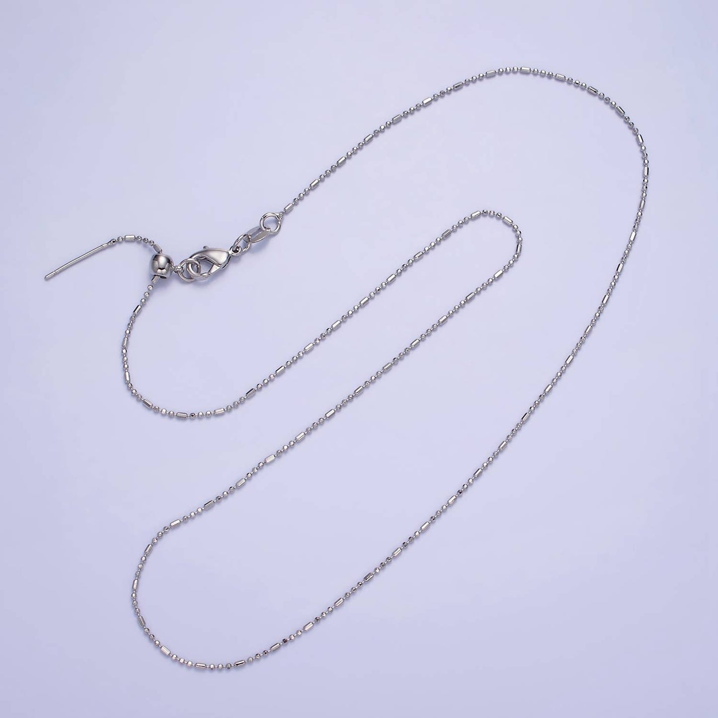14K Gold Filled 1mm Bead Tube Chain 18 Inch Slider Necklace