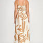 Abstract Print Sleeveless Maxi Dress