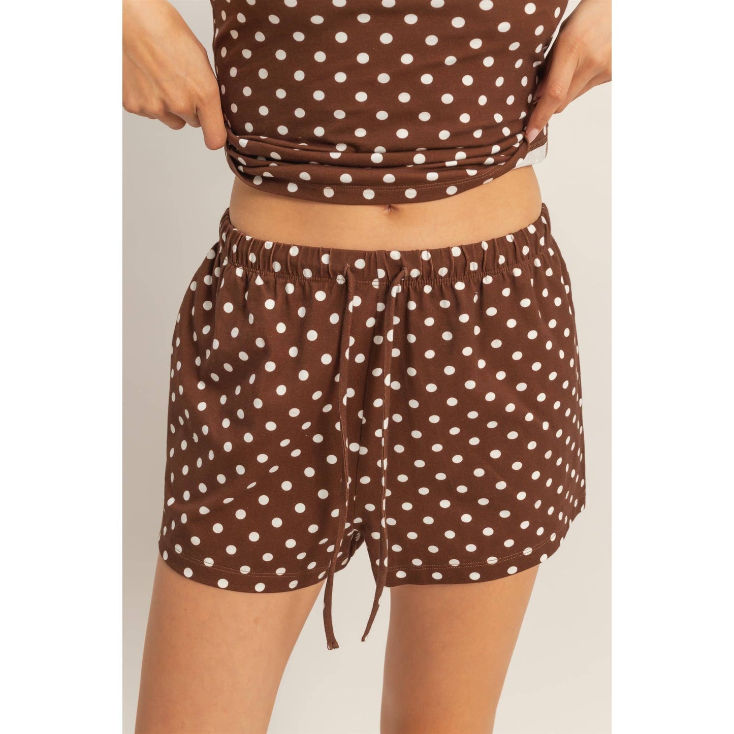 Polka Dot Drawstring Shorts