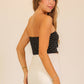Polka Dot Tie-Front Strapless Top