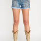 S8034M-HIGH RISE WESTERN EMBROIDERY SHORTS WITH STUDS