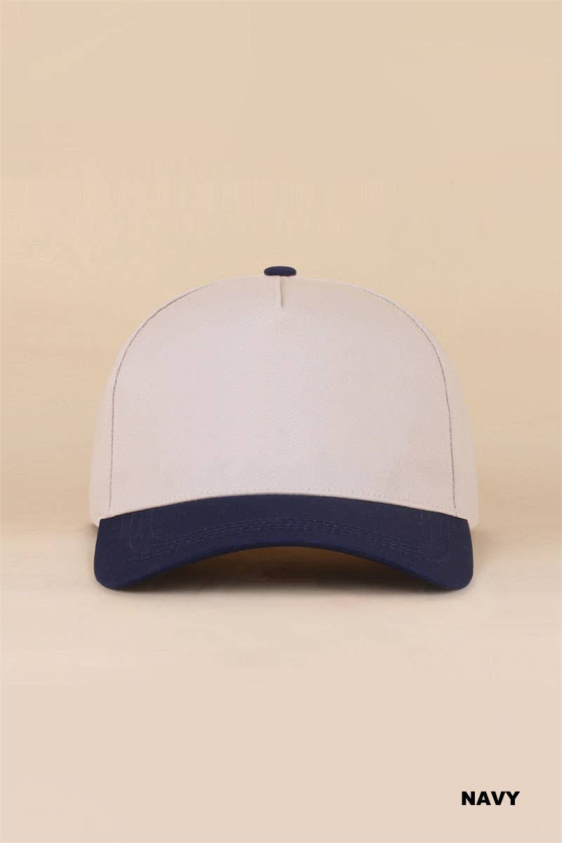 Plain Two Tone Canvas Cotton Snapback Hat