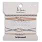 "Bridesmaid" Cream & Blue with Pearl Accent Adjustable Hair Tie Bracelets