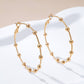 Classic Gold Ball Beaded Station Hoop Earrings | 80E61576
