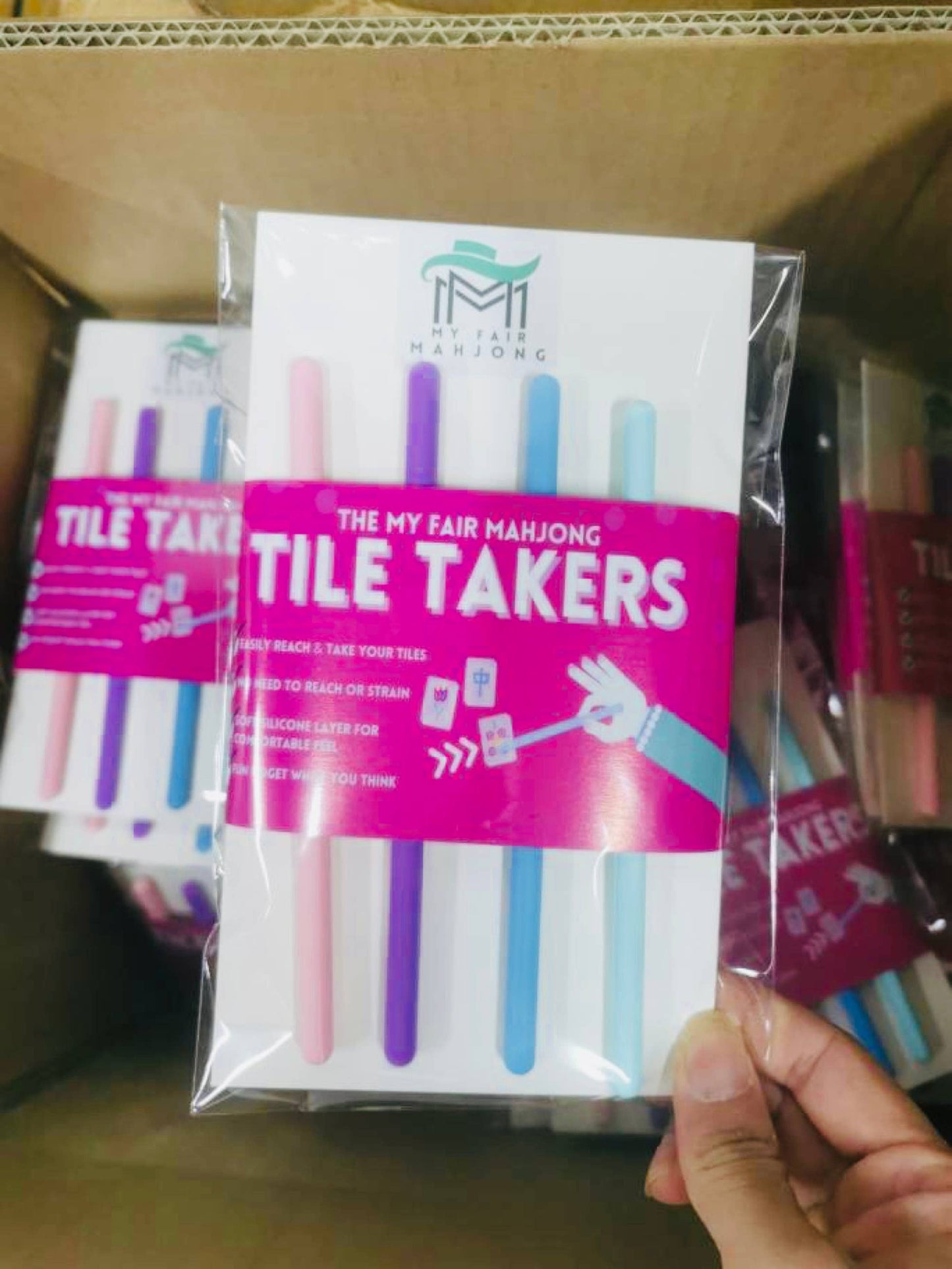 Mahjong Tile Takers (Set of 4)- Fun, Unique Tool to Help Rea