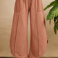 FRENCH TERRY OUT SEAM DETAIL TULIP HEM PANTS
