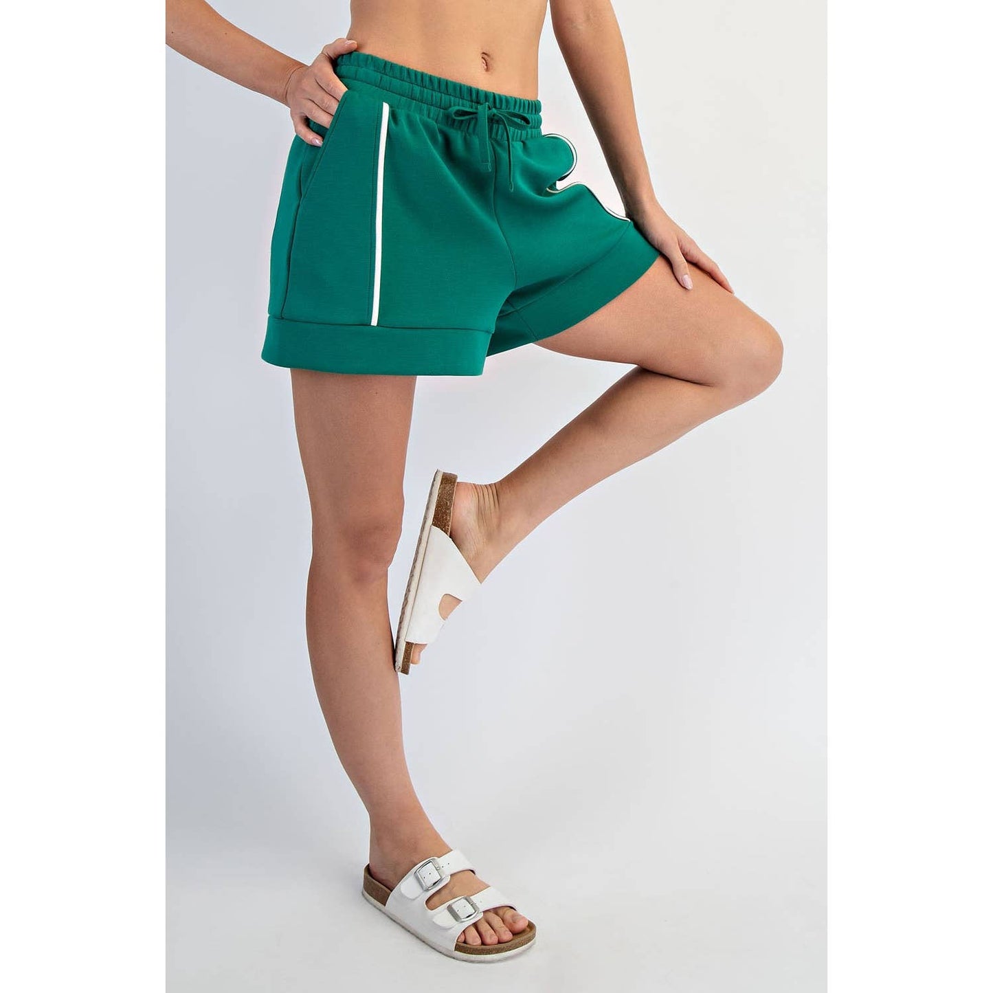 MODAL SCUBA FLAT PIPING A-LINE SHORTS