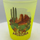 "Arizona" Scenic Colorful Frosted Shot Glass 2 oz Mix Colors