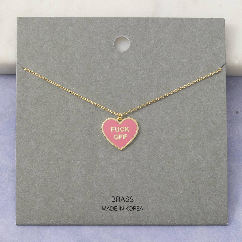 Enamel Heart Statement Pendant Necklace