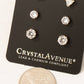 5 Pair Cz Stud Earrings Set