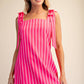 Tie-Strap Square-Neck Mini Dress