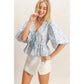 Floral Tie-Front Peplum Top