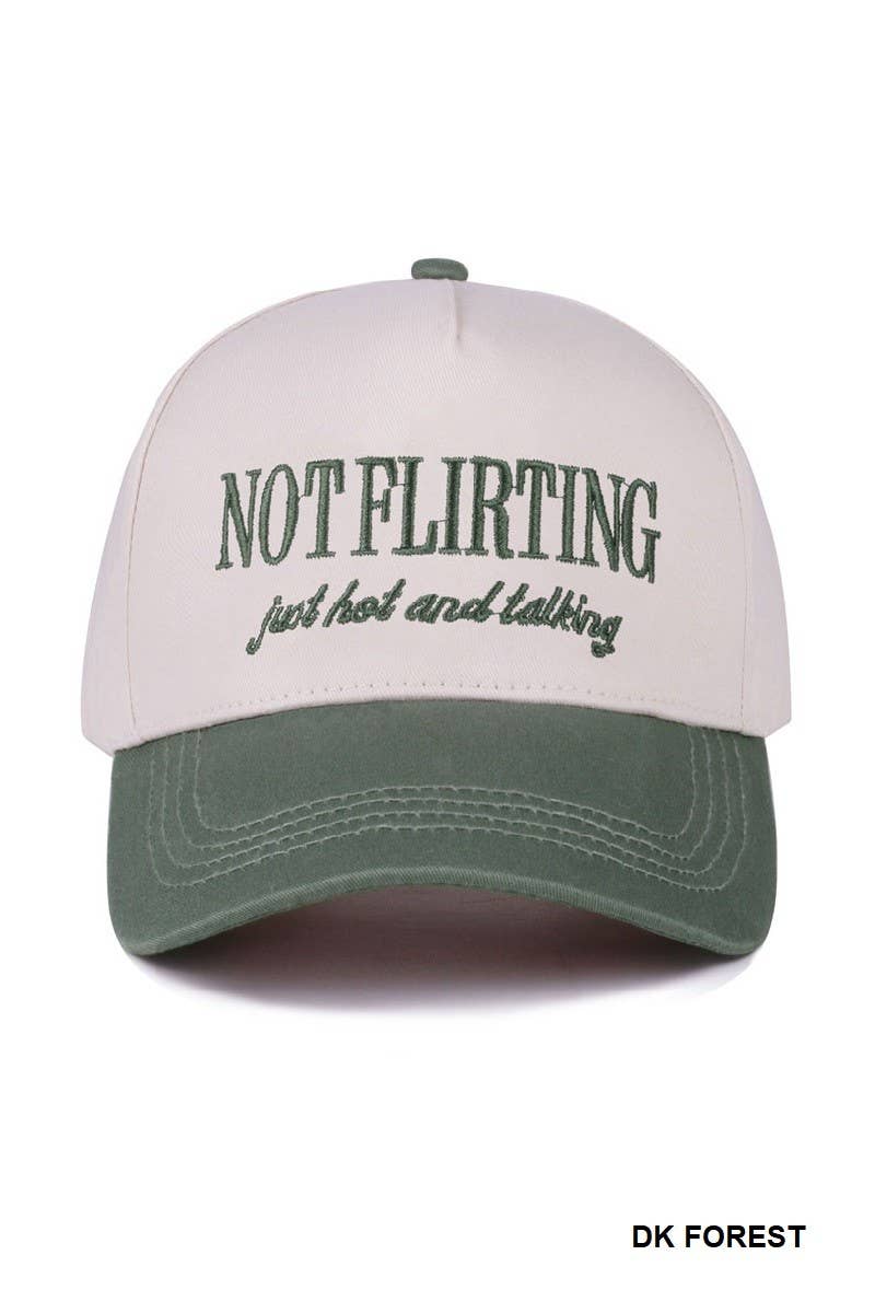 Not Flirting Two Tone Canvas Cotton Cap