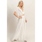 Collared Wrap Top & Wide-Leg Pants Set