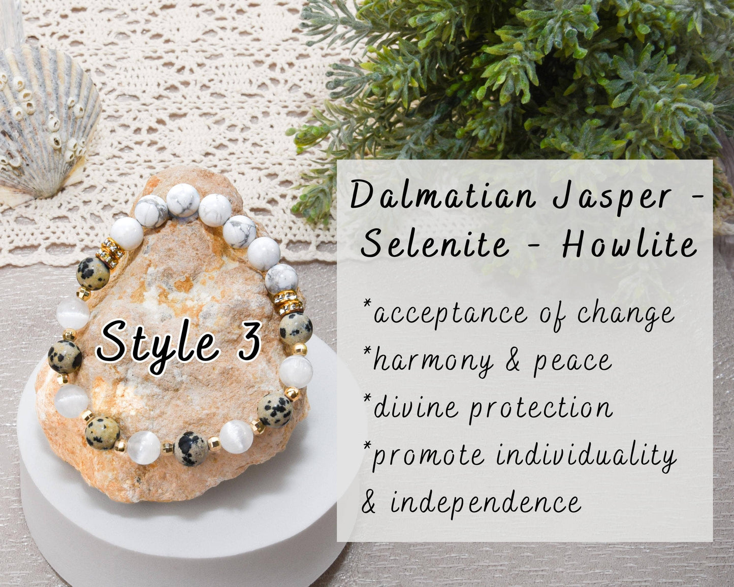 Divine Light Moonstone Selenite Quartz BYOB Bracelet Stack