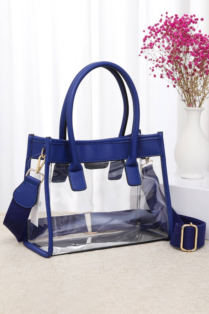 Clear handbag with color trim from Sip and Shop Arizona
