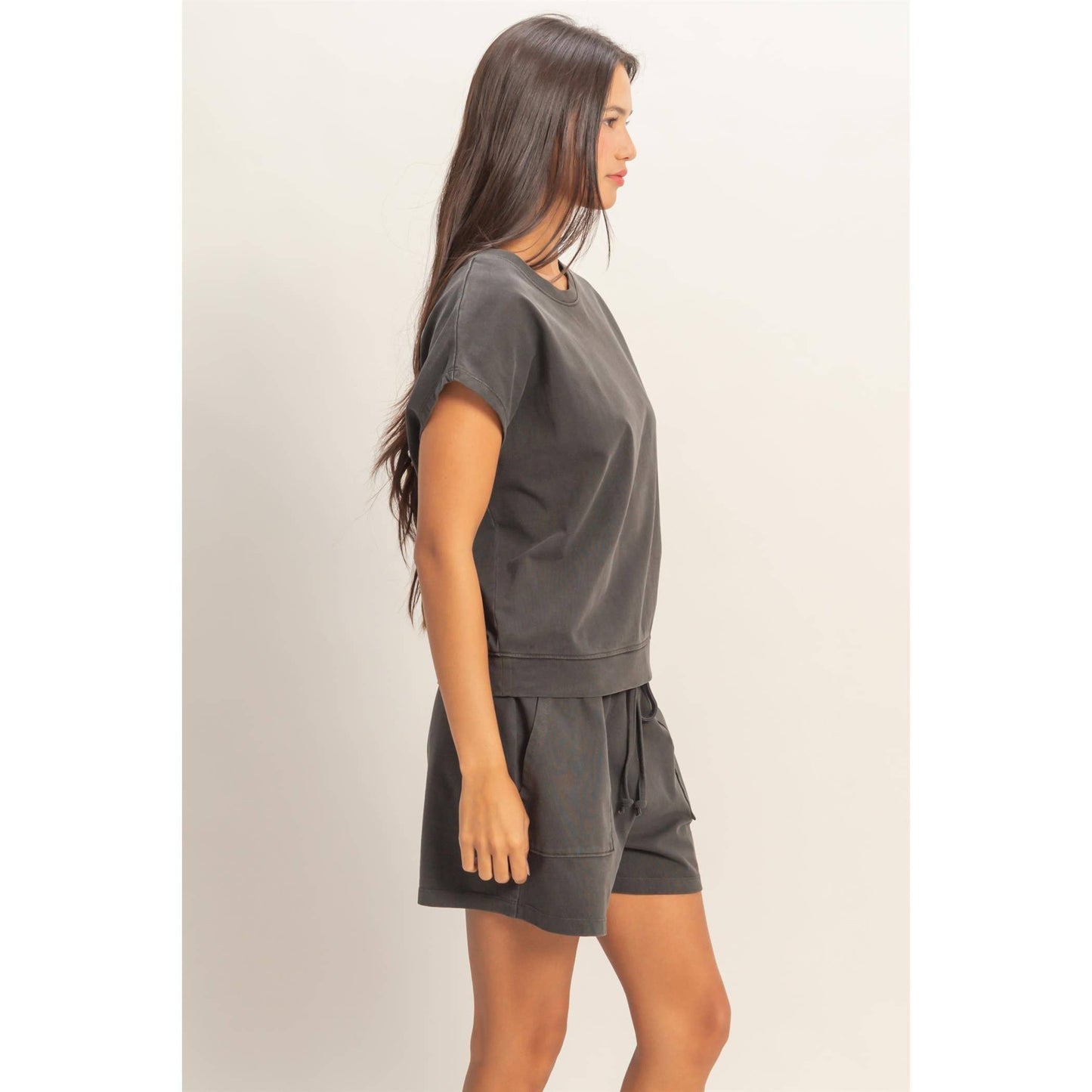Sleeveless Crew Neck Top and Shorts Set