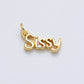 14K Gold Filled 16mm Sister "Sissy" Minimalist Script Charm | Charms-00031