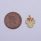 24K Gold Filled Micro Paved CZ Fuchsia-Bowed Mouse Kid's Charm | C-844