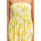 Strapless Lemon-Print Midi Dress