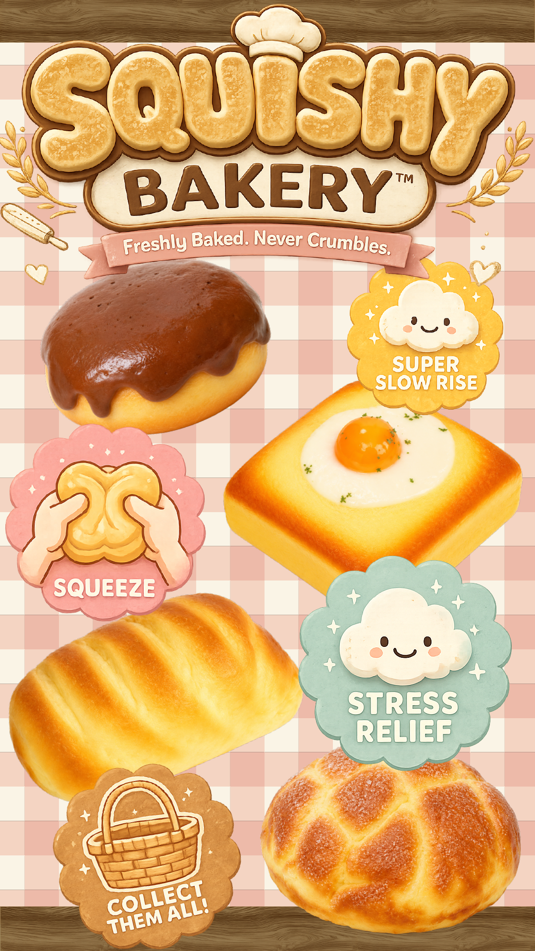 Fun Doh Bakery Slow Rise Squishy Bread Variety - 12/Display