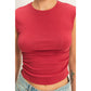 Ruched Waist Cap Sleeve Top